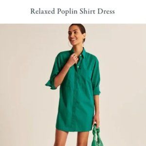 COPY - COPY - Abercrombie & Fitch Relaxed Poplin Green Shirt Dress - XS